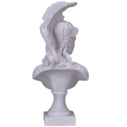 Athena Minerva Bust Head Greek Roman Goddess Cast Marble Sculpture Statue 14.57In - 37 cm - thumbnail 3