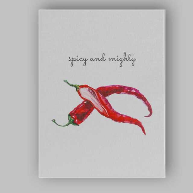 Minimalist Watercolour Red Chilli Kitchen Quote Canvas Wall Art Print Decor Picture Ready To Hang - image 1