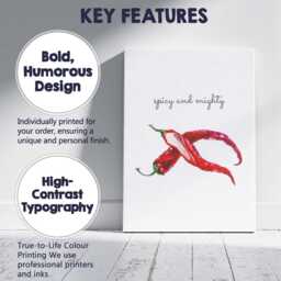 Minimalist Watercolour Red Chilli Kitchen Quote Canvas Wall Art Print Decor Picture Ready To Hang - thumbnail 2