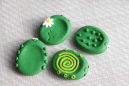 Green Polymer Clay Worry Stone With Anxiety Relief Fidget Buddy