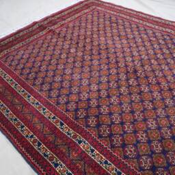 4'10x6'3 Ft Antique Red Handmade Rug, Oriental Turkmen Bukhara Afghan Wool Vintage Rug Bedroom Kitchen Carpet - thumbnail 3
