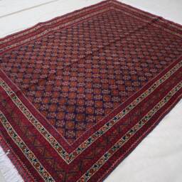 4'10x6'3 Ft Antique Red Handmade Rug, Oriental Turkmen Bukhara Afghan Wool Vintage Rug Bedroom Kitchen Carpet - thumbnail 2