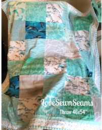 Dolphin Quilt/Dolphin Throw Quilt/Gorgeous Blanket/Dolphins/Handmade in Usa - thumbnail 1