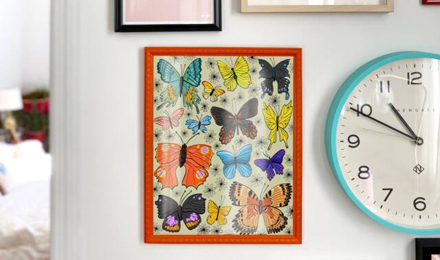 Butterfly Art Print Digital Download - Printable Artwork Illustration House Warming Gift Butterflies - image 1