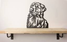 Golden Retriever Metal Wall Art, Rusty Steel, Patio Decor - thumbnail 1