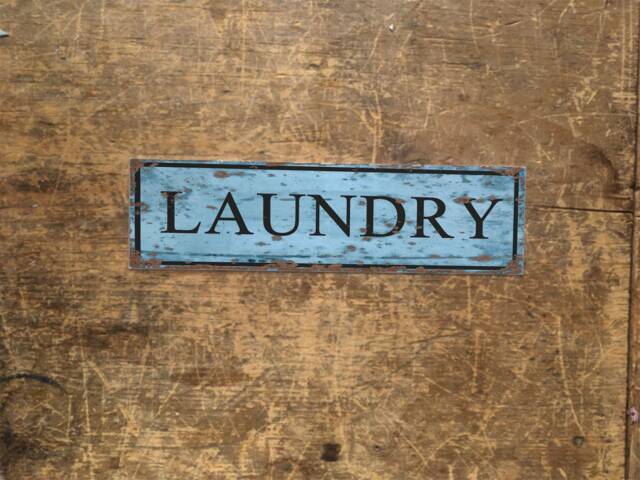 Laundry Door Sign Enamel Metal Tin Sign Wall Plaque