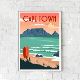 Cape Town Vintage Travel Poster South Africa Retro Print - thumbnail 3