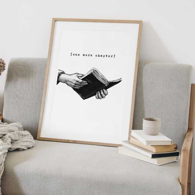 One More Chapter - 01 Poster Book Quote Print, Lover Gift, Reading Decor, Cosy Home Book-Themed Art Wall - image 1