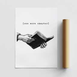 One More Chapter - 01 Poster Book Quote Print, Lover Gift, Reading Decor, Cosy Home Book-Themed Art Wall - thumbnail 3