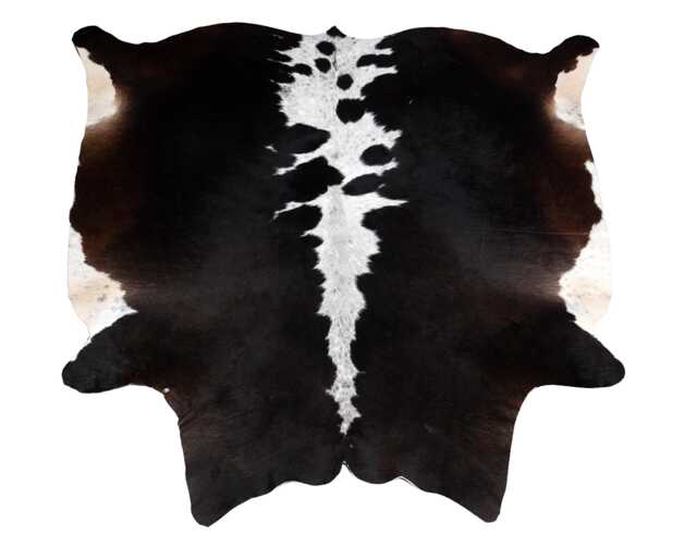 Black & White Cowhide Rug Large Hair-On Leather Accent - 62 X59 Inches - image 1