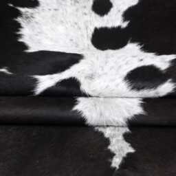 Black & White Cowhide Rug Large Hair-On Leather Accent - 62 X59 Inches - thumbnail 3