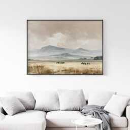 Horse Pasture Poster, Mountain Landscape Print, Country Wall Art, Paper - thumbnail 3