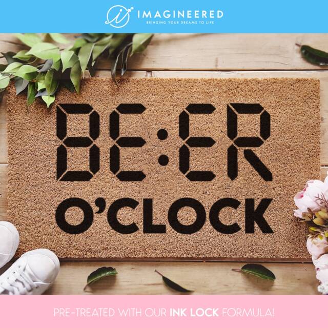 Beer O'clock Father's Day Mat - Fathers Gift Funny Door Personalized Gifts For Him Friends Family - image 1