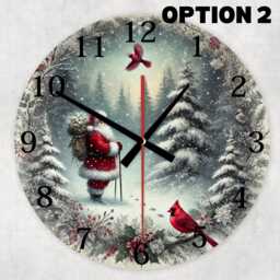 Santa Claus Glass Wall Clock With Silent Quartz Movement in Festive Christmas Design - thumbnail 2