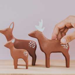Wooden Deer Family, Stag Doe Fawn, Handmade Deer, Montessori Toy, Wild Animal, Waldorf Deer Toy, Woodland Animal Toys, Christmas Gift - thumbnail 4