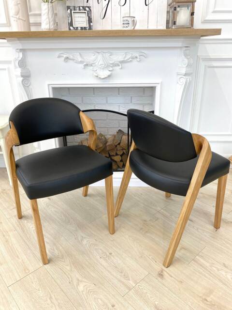 High-Quality Soft Leather Upholstered Dining Chair, Handcrafted Solid Oak Dining Chair, Wooden Chairs, Customized Room Chairs - image 1