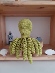 Organic Cotton Crochet Octopus Plush Toy, Custom Color