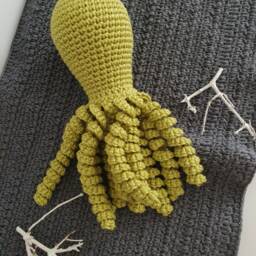 Organic Cotton Crochet Octopus Plush Toy, Custom Color - thumbnail 2