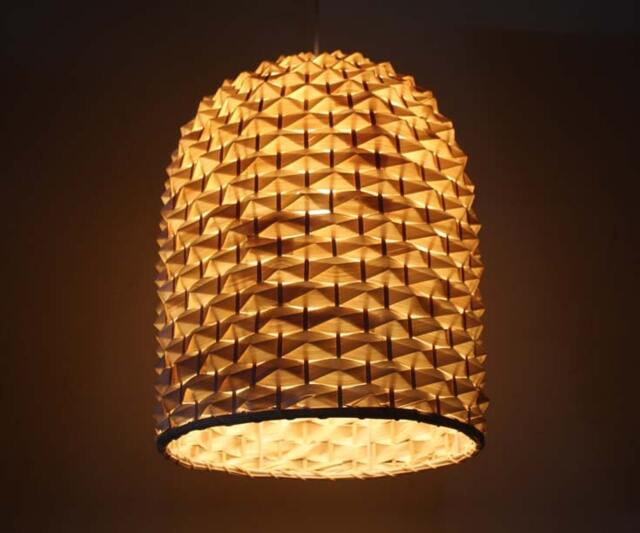 Bamboo Lampshade Pendant Light Rustic Room Decor Lighting - image 1