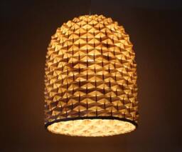 Bamboo Lampshade Pendant Light Rustic Room Decor Lighting - thumbnail 1