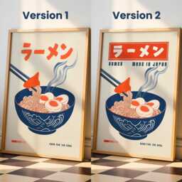 Japanese Ramen Print - Food Print, Art Noodle Illustration, Poster, Japandi Wall Art - thumbnail 3