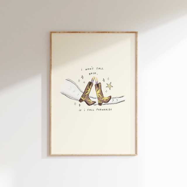 I Wont Fall Back If Forward Lyrics Wall Print - Olivia Dean The Art Of Loving Music Baby Steps Gifts For Girls - image 1