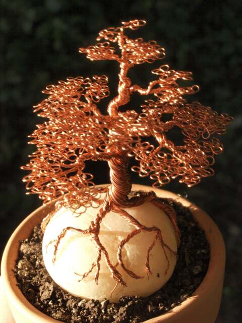 Copper Wire Bonsai Sculpture - image 1