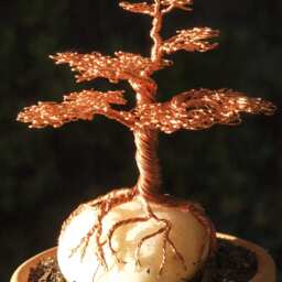 Copper Wire Bonsai Sculpture - thumbnail 3