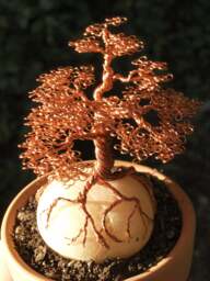 Copper Wire Bonsai Sculpture - thumbnail 1