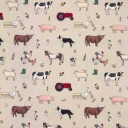 Custom Roman Blind - Emma Lawrence Farmyard Friends Linen , Made To Measure Window Treatment - thumbnail 3