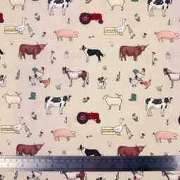 Custom Roman Blind - Emma Lawrence Farmyard Friends Linen , Made To Measure Window Treatment - thumbnail 2