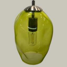 Hand Blown Olive Green Glass Pendant Light Ready-Made - thumbnail 2