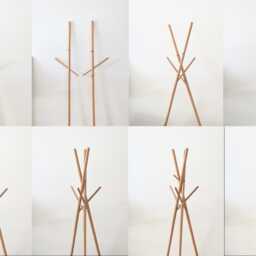 Wooden Coat Rack Stand - Minimalist Tripod Tree For Entryway Freestanding Solid Wood Clothes Modern Scandinavian Design - thumbnail 4