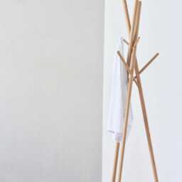 Wooden Coat Rack Stand - Minimalist Tripod Tree For Entryway Freestanding Solid Wood Clothes Modern Scandinavian Design - thumbnail 2