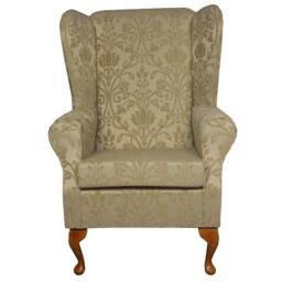Handmade Gold Medallion High Back Armchair Fireside Accent Wing Chair - thumbnail 2