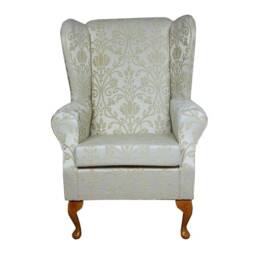 Handmade Gold Medallion High Back Armchair Fireside Accent Wing Chair - thumbnail 3