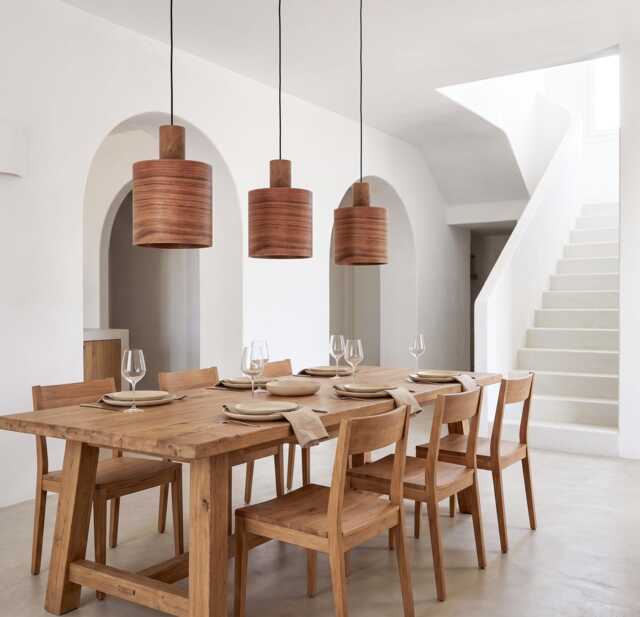 Mid Century Set Of 3 Pendant Lights Kitchen Island Style, Walnut Hanging Lamps For Modern Homes - image 1