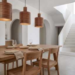 Mid Century Set Of 3 Pendant Lights Kitchen Island Style, Walnut Hanging Lamps For Modern Homes - thumbnail 2