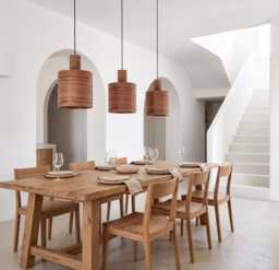 Mid Century Set Of 3 Pendant Lights Kitchen Island Style, Walnut Hanging Lamps For Modern Homes
