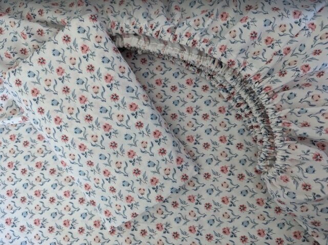 Liberty Petite Floral Crib Sheet Or Changing Pad Cover Pink, Blue, Peach - image 1