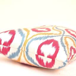 Handloom Ikat Pillow Cover, Multi Color Accent Cushion - 14x23 Inches - thumbnail 2