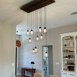 The Grizzly Bear Chandelier Rustic Barn Wood Industrial Cage Chandelier - thumbnail 4