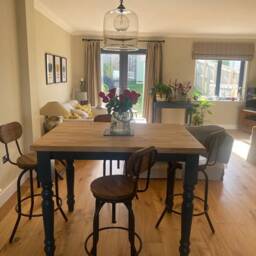 Breakfast Bar - Kitchen Island Farmhouse Style Turned Leg Butcher Block - thumbnail 3