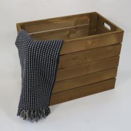 Rustic Wooden Storage Box - Large Toy & Log Organizer - thumbnail 3