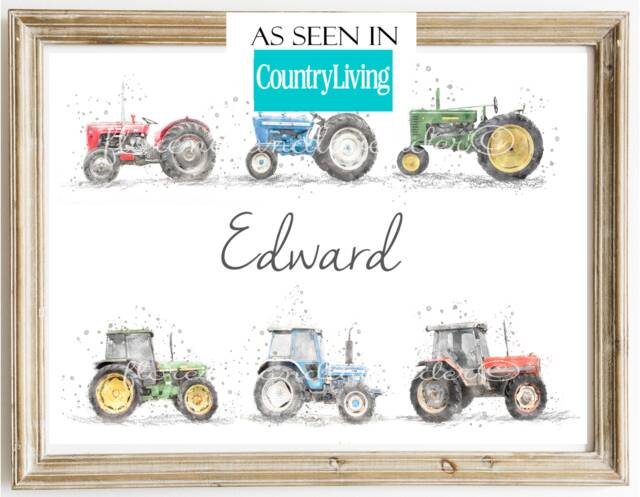 Personalised Nursery Print, Farm Decor, Childrens Animal Prints, Wall Art, Tractor, Toddler Room, Kids Art - image 1