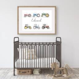 Personalised Nursery Print, Farm Decor, Childrens Animal Prints, Wall Art, Tractor, Toddler Room, Kids Art - thumbnail 3