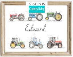 Personalised Nursery Print, Farm Decor, Childrens Animal Prints, Wall Art, Tractor, Toddler Room, Kids Art - thumbnail 1