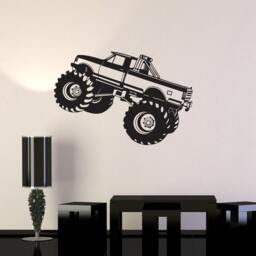 Monster Truck Wall Vinyl Decal Big Car Auto Body Shop Garage Man Cave Or Kid's Room Decor - #1027Di - thumbnail 2