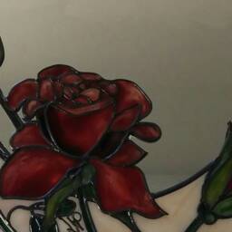 An Art Nouveau Style Hand Painted Rose Design Mirror. 30 X 50 cm - thumbnail 2