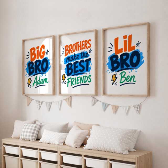 Brothers Room Print - Boys Sibling Wall Art, Kids Shared Bedroom Decor - image 1